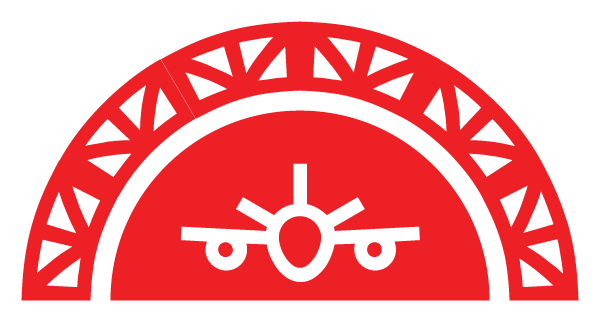icon of arch and airplane