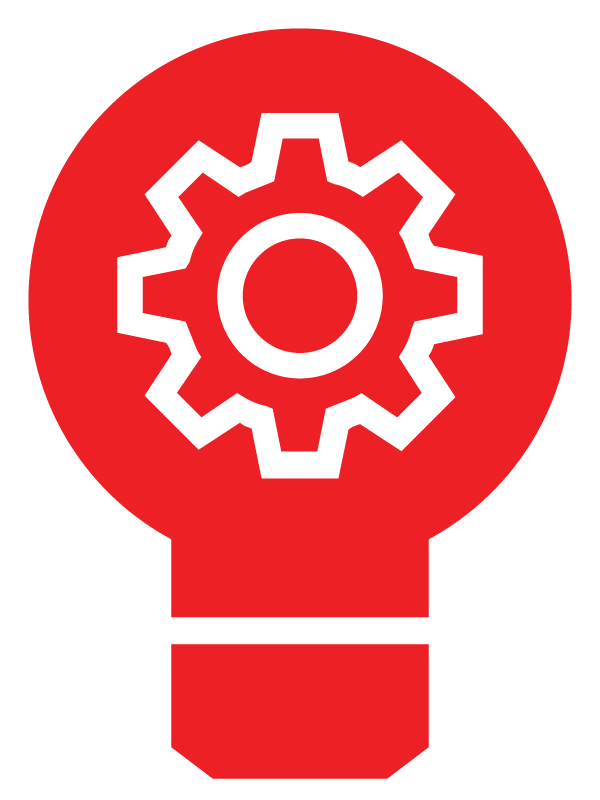 icon of lightbulb gear